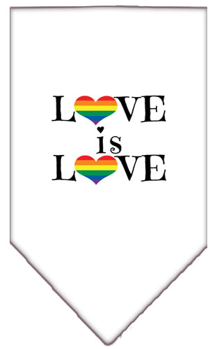 Love is Love Screen Print Bandana White Small